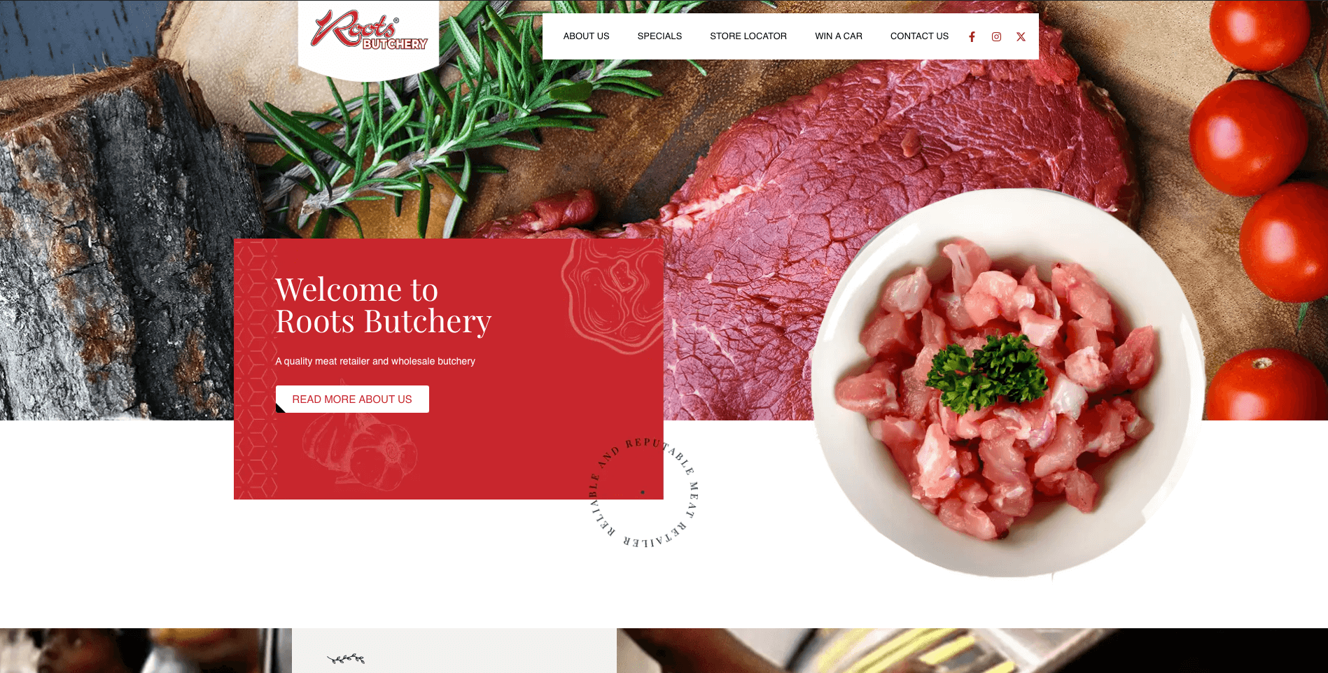 Roots Butchery Website